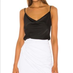NBD Black Satin Cami Top